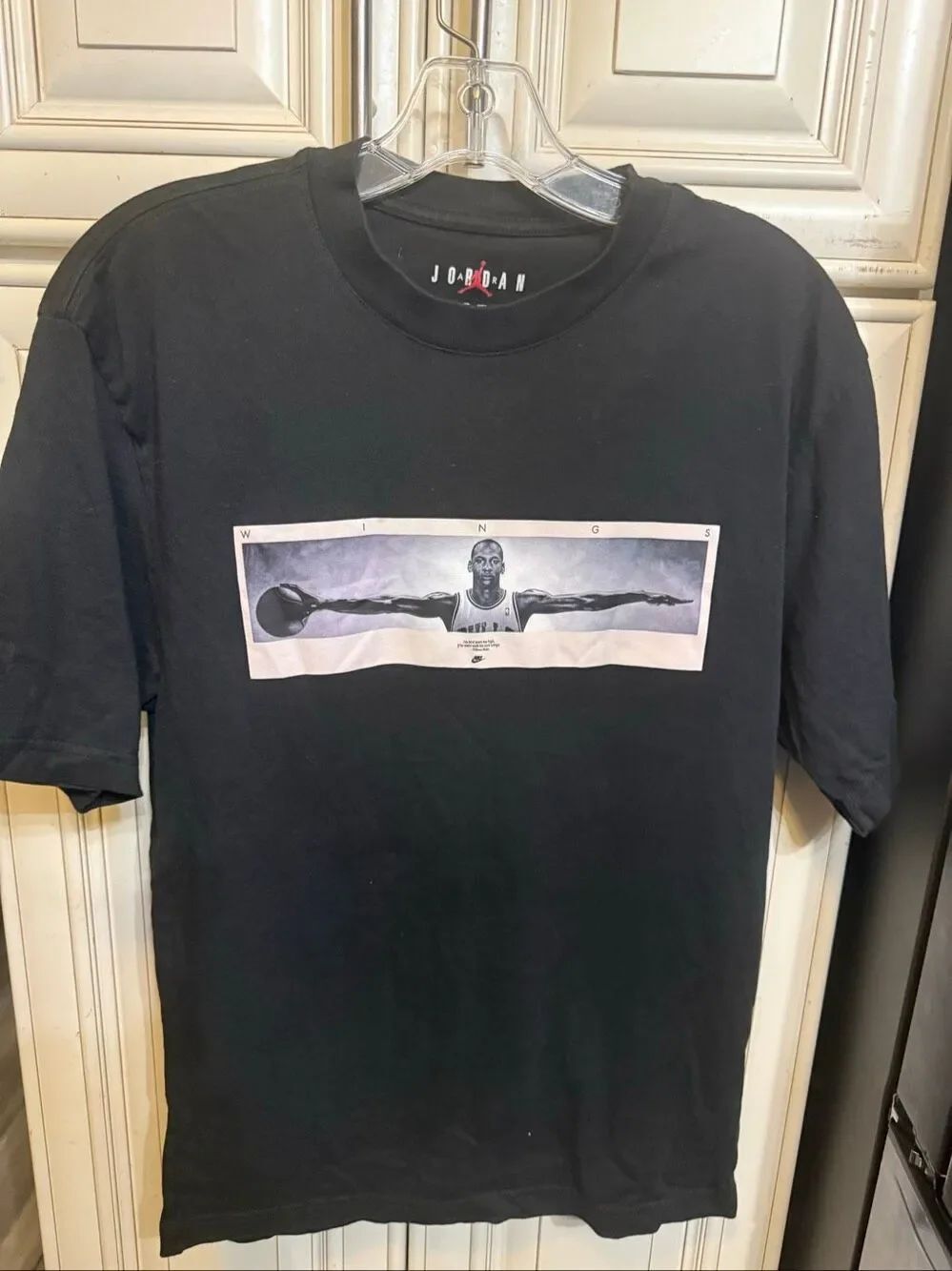 Nike Air Jordan Youth Wingspan Photo Graphic Short Sleeve T-Shirt Black XS